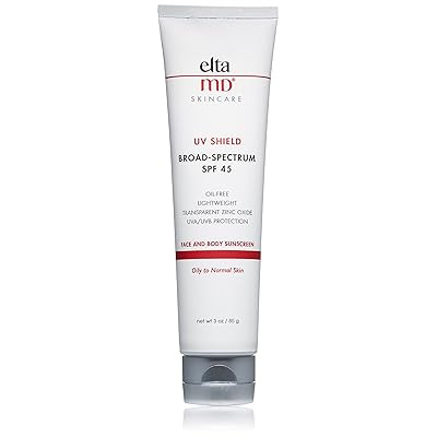 EltaMD UV Shield Facial Sunscreen Broad-Spectrum SPF 45, Oil-free, Dermatologist-Recommended Mineral-Based Zinc Oxide Formula, 3.0 oz