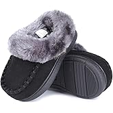 Toddler Kids House Shoes Slippers with Memory Foam Fuzzy and Warm Cozy Comfort Fleece Clog Slip On Sole Protection for Boys Girls Indoor Outdoor