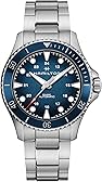 Hamilton Khaki Navy Automatic Men's Watch, 43mm Stainless Steel Case, Swiss Made, Blue Dial Analog Wrist Watch for Men, 300m Waterproof, Sapphire Crystal, Stainless Steel Strap