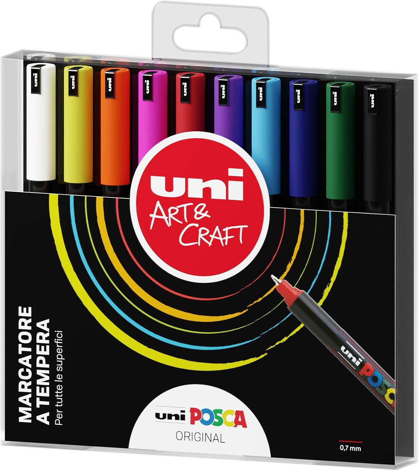 UNI POSCA PEN Pack of 10, Weiß, 1 count (Pack of 10)