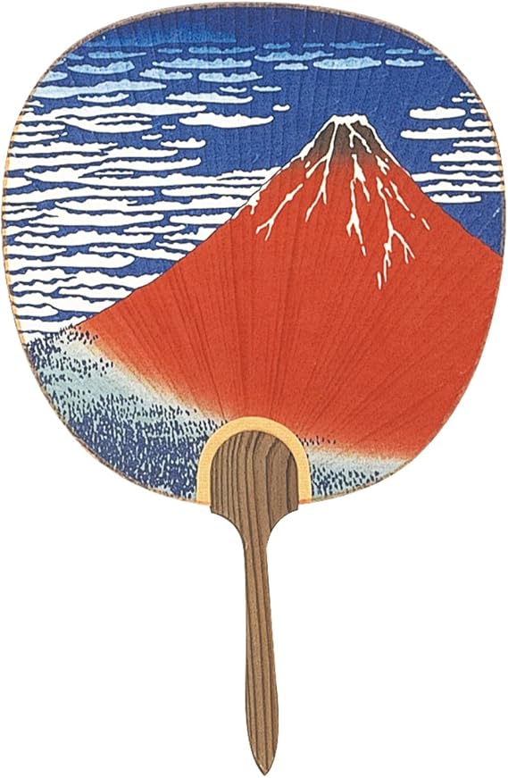 Amazon Co Jp 塩見団扇 うちわ 並型うちわ 北斎 赤富士 ホーム キッチン