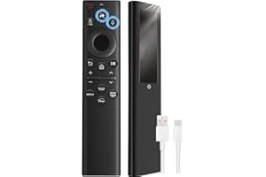 B BRAINICE Vision AI Solarcell Replacement Compatible with Samsung TV Remote Control 2025-2019, Self-Charging Samsung Smart TV Remote, Solar Powered, Voice, USB-C Rechargeable, Fast Charging. 2-Year Warranty