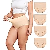 TUTUESTHER Plus Size Underwear for Women XL-5XL Cotton High Waist Briefs Postpartum Underwear Ladies Full Coverage Panties