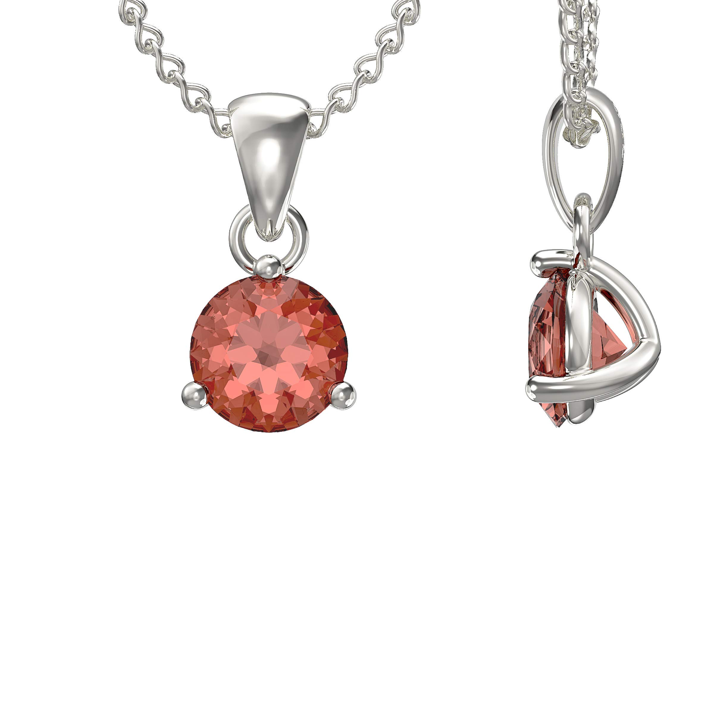 Aeon Birthstone Necklace - July Red Ruby | 925 Sterling Silver & Cubic Zirconia | Polishing Cloth Included | Jewellery Gifts