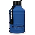 Navaris Stainless Steel Water Bottle - Single-Walled 75oz (2.2L) Big Metal Drinking Bottle for Sports, Camping, Gym - More Than Half Gallon Capacity