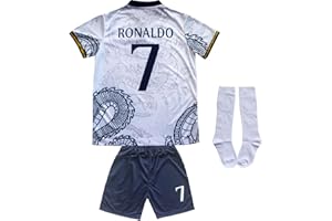 PURESTOF Madrid Ronaldo #7 No Special Edition Kids Soccer Jersey Kit Set Socks Short Youth Sizes