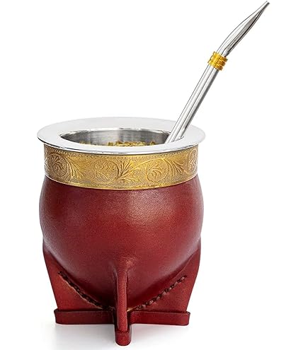 Amazon.com | Argentina Yerba Mate Cup With Ceramic liner Straw Tea