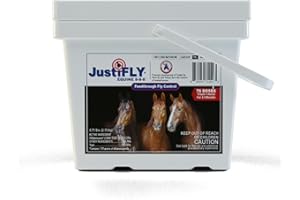 JustiFLY Equine 8-8-8 Feedthrough Fly Control Formula for Horses (4.75 lb) – Complete Protection from Stable, Horn & House Flies, Dung Beetle Safe