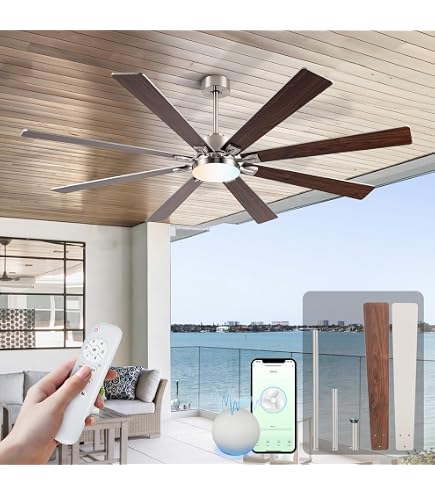Craftmade Envy 72 Inch Smart Ceiling Fan - Indoor/Outdoor, LED Light, Remote & Wi-Fi Control, Flat Black - View #8