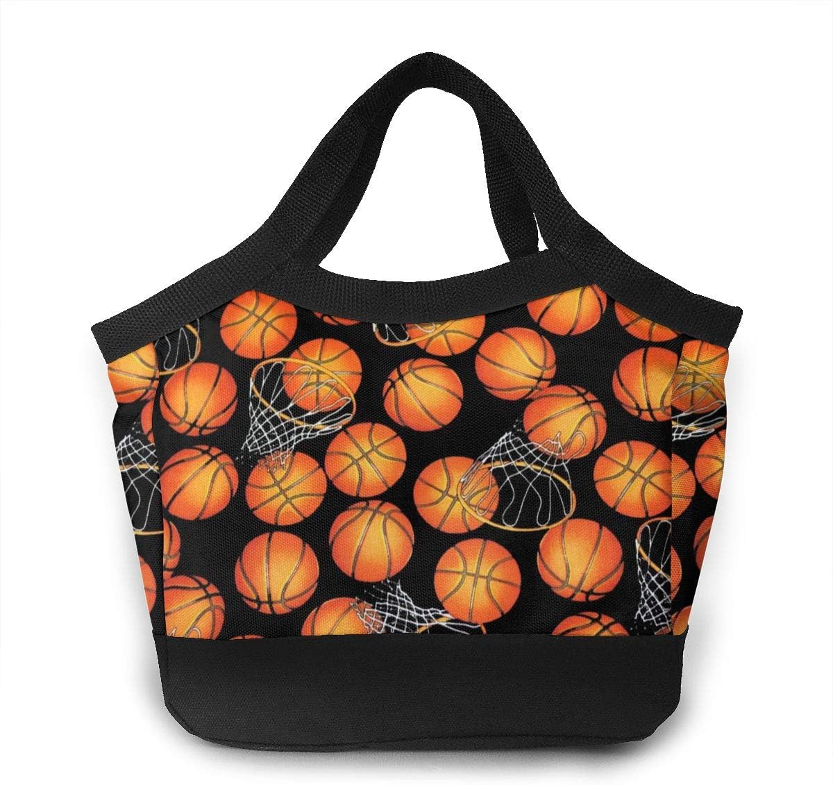 Lunch Bag Cooler Tote Bag, Basketball And Basketball Frame