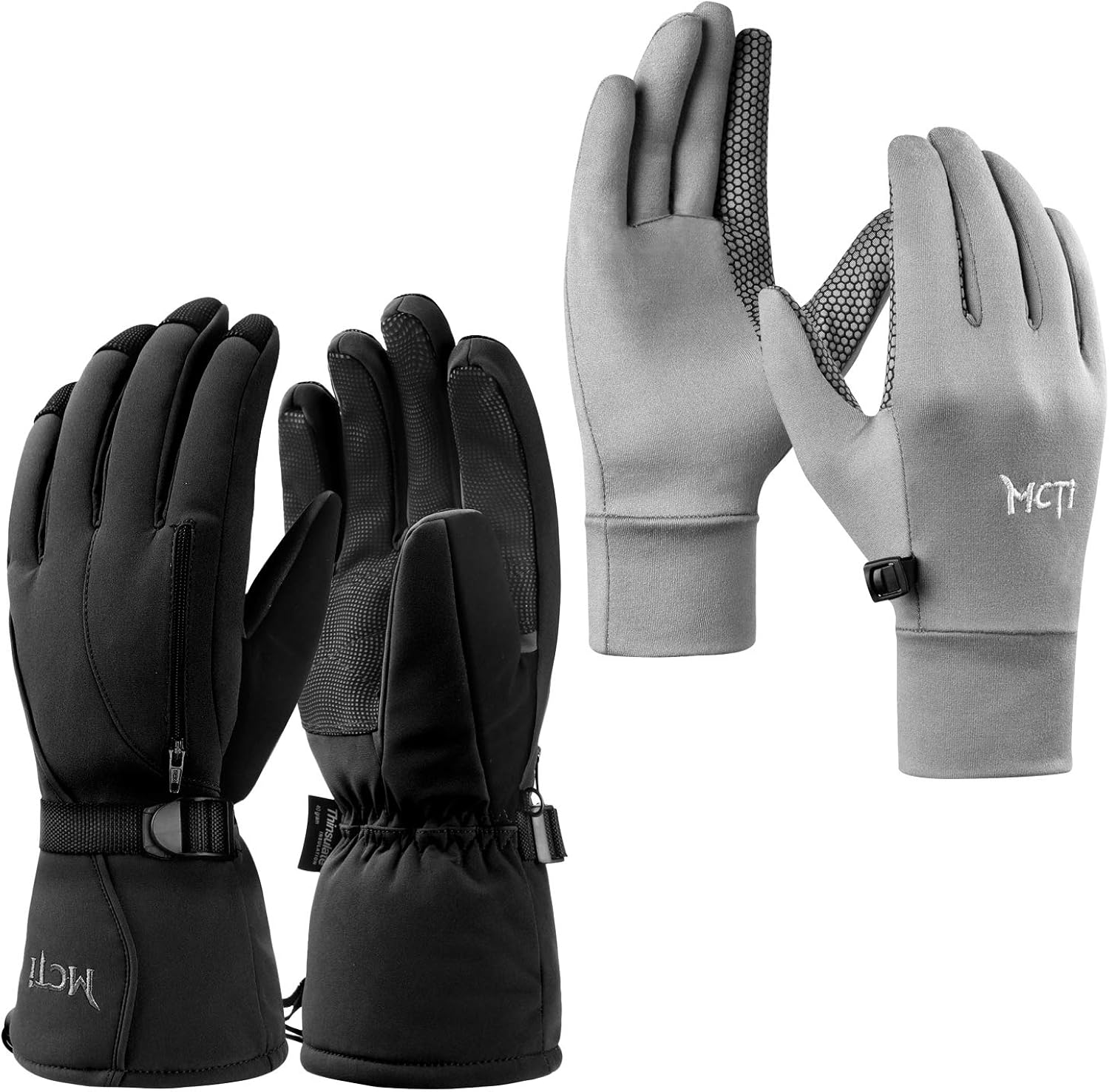 MCTi Waterproof Mens Ski Gloves 3M Thinsulate + Glove Liner Touch Screen