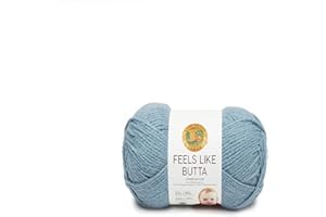 Lion Brand Yarn Feels Like Butta Yarn, Velvety-Soft Yarn for Crocheting and Knitting, 1 Pack, Dusty Blue