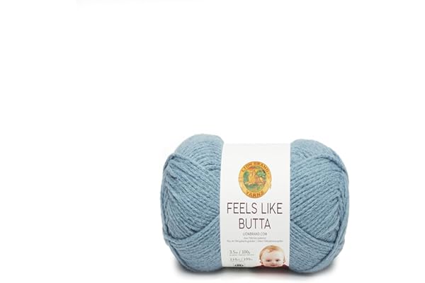Lion Brand Yarn Feels Like Butta Yarn, Velvety-Soft Yarn for Crocheting and Knitting, 1 Pack, Dusty Blue