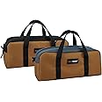 MELOTOUGH Tool Tote Bag Canvas Tool Bag with Zipper Utility 14 Inch Small Tool Storage Bags for Electrician,HVAC,Plumbing,Technician(Black & Grey)