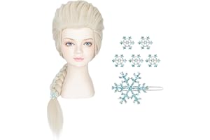 M MISS U HAIR Miss U Hair Princess Costume Wig with Hairclips Queen Long Blonde Braided Wigs Party Cosplay Halloween Wig Small Head