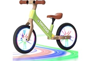 Tayizoo 12" Toddler Balance Bike 2 3 4 5 Years Old,Colorful Lighting Balance Bike,Ultra Light Nylon Bike Frame,PU Tires, Gift for Boys Girls