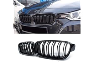 QITIAN Front Grille, Kidney Grill Replacement for BMW 3 Series F30 F31 (ABS, Gloss Black)