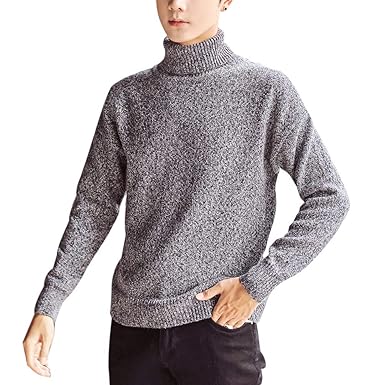 Amazon Ceen メンズ オフタートル ニット セーター カジュアル