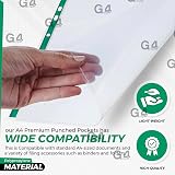 G4GADGET Heavy Duty A4 Punched Pockets 90 micron Green Spine Pack 100 view 7