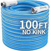 Fevone Kink-Free Water Garden Hose 100ft, Flexible Water Hose, Drinking Water Safe Hose, 5/8 Inner Diameter Hose, 3/4 Aluminu