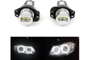 Xinctai 2PCS LED Angel Eyes Halo Ring Marker Light Bulb Headlight Compatible with 2006 2007 2008 BMW E90 E91 Pre-Facelift,Pre
