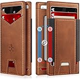 Wallet for Men Slim Leather Wallets for 9-13 Cards, RFID Blocking Thin Card Holder Wallet with ID Window & Stretchable Cash Slot, Minimalist Bifold Small Wallet for Front Pocket, Birthday Gift for Men