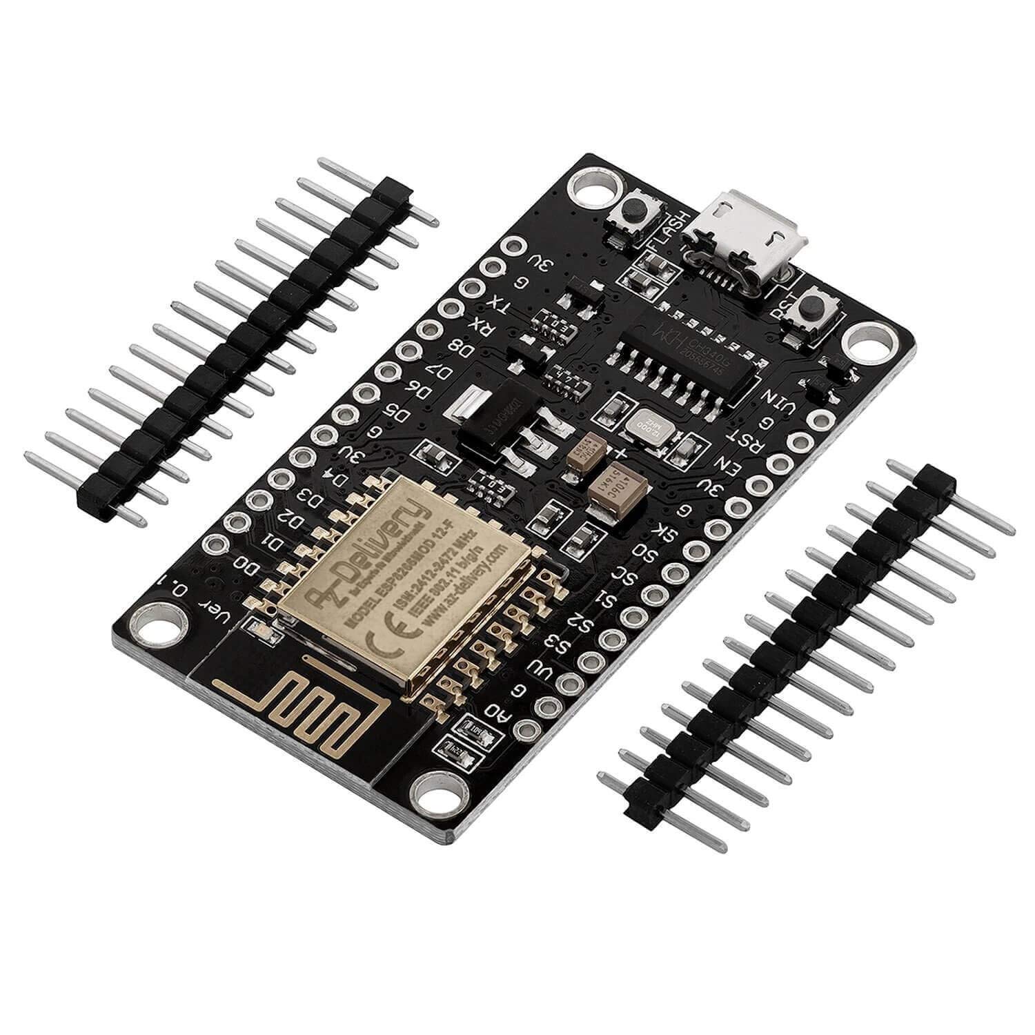 AZDelivery NodeMCU WiFi Lolin V3 ESP8266 ESP-12F Development Board with CH340 Unsoldered version compatible with Arduino Including E-Book!