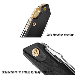 FLISSA 4.5＂ G10 handle folding knife-black, EDC