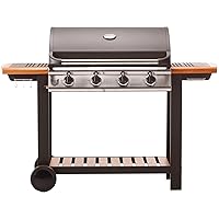  Grillwagen 3+1 Gas Brenner 4-flammig groß Edelstahl schwarz Grillmobil Garten ✔ Rollen ✔ Deckel ✔ Seitentische beidseitig ✔ Ablagefläche ✔ eckig ✔ rollbar ✔ stehend grillen ✔ Grillen mit Gas ✔ mit Station ✔ mit Rädern 