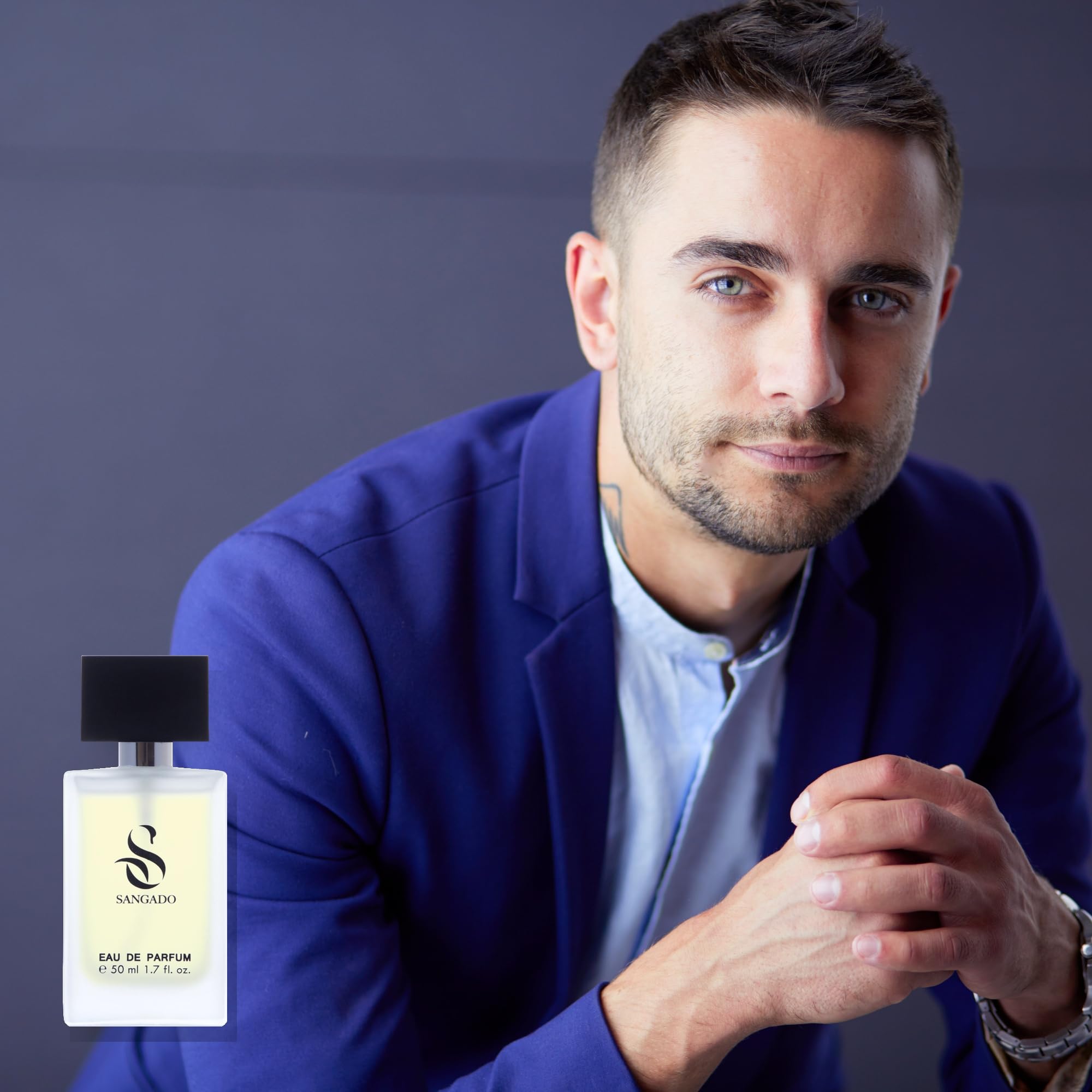 DEEP BLUE von SANGADO, Parfüm für Herren (eau de parfum), 8-10 Stunden Langanhaltend, Luxuriös Duftendes, 50 ml, Code: 685 2