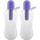 Bobble Classic Water Bottle, Filtered Water, BPA-Free Reusable Bottle, Soft Touch Carry Cap with Replaceable Carbon Filter for Sustainable Water and Hydration 18.5 oz - 2 Pack (Lavender)
