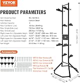VEVOR 4 Bike Gravity Vertical Rack Free Standing Adjustable 260 pounds Black view 7