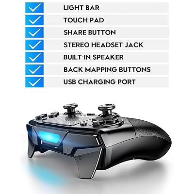 Buy Ps4 Controller With 4 Paddles Ueevii Wireless Game Controller Compatible With Playstation 4 Pro Slim Tv Steam Truly Ergonomic Touch Function Audio Jack 1000mah Battery Online In Indonesia B094j3hnt8