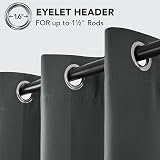 Deconovo Blackout Thermal Eyelet Curtains 52x63 Dark Grey 1 Pair view 6