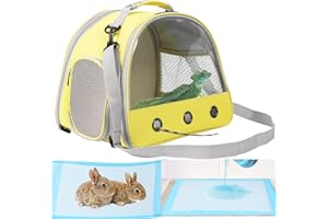 WEVONIGU Bunny Travel Carrier with Absorbent Pad Set, Pee Pad with Leak-Proof Quick-Dry Design for Bearded Dragon,Portable Guinea Pig Bag for Sugar Glider,Hedgehog,Rat,Small Pet,Rat,Outdoor Used