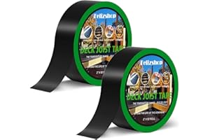 Felizshop Butyl Deck Tape Joist Tape for Decking 2" x 50' Deck Butyl Tape,Joist Flashing Tape Waterproof,Weather Resistance Deck Joist Tape for Wood Beams Building Joists (2 Rolls)