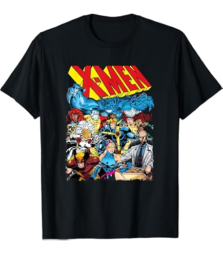 Amazon.com: Marvel X-Men 80's Style Vintage Group Shot T-Shirt