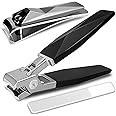 BAOLSLS German Nail Clippers, Toenail Clippers for Thick Toenails, Toe Nail Clippers for Thick Nails for Seniors, Finger NailClippers Large Wide Jaw Opening with Catcher, No Splash with Lock