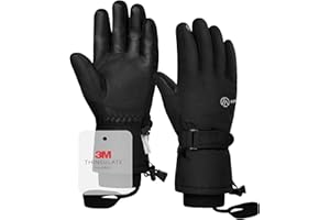 INPAKO Winter Ski Gloves Men Women, 3M Thinsulate Snow Gloves, Waterproof Windproof Touchscreen Snowboarding Gloves, 5-Layer Thermal Warm Cold Weather Gloves for Skiing, Snowboard, Snowmobile