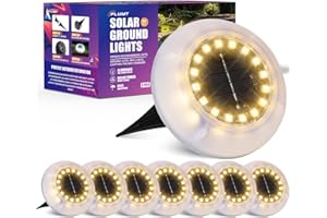 FLUMY Solar Ground Lights,8 Pack Solar Lights Outdoor Waterproof, Solar Garden Lights for Outside Patio Pathway Yard Lawn Driveway Deck Step Walkway,Outdoor Chrismtas Decorations