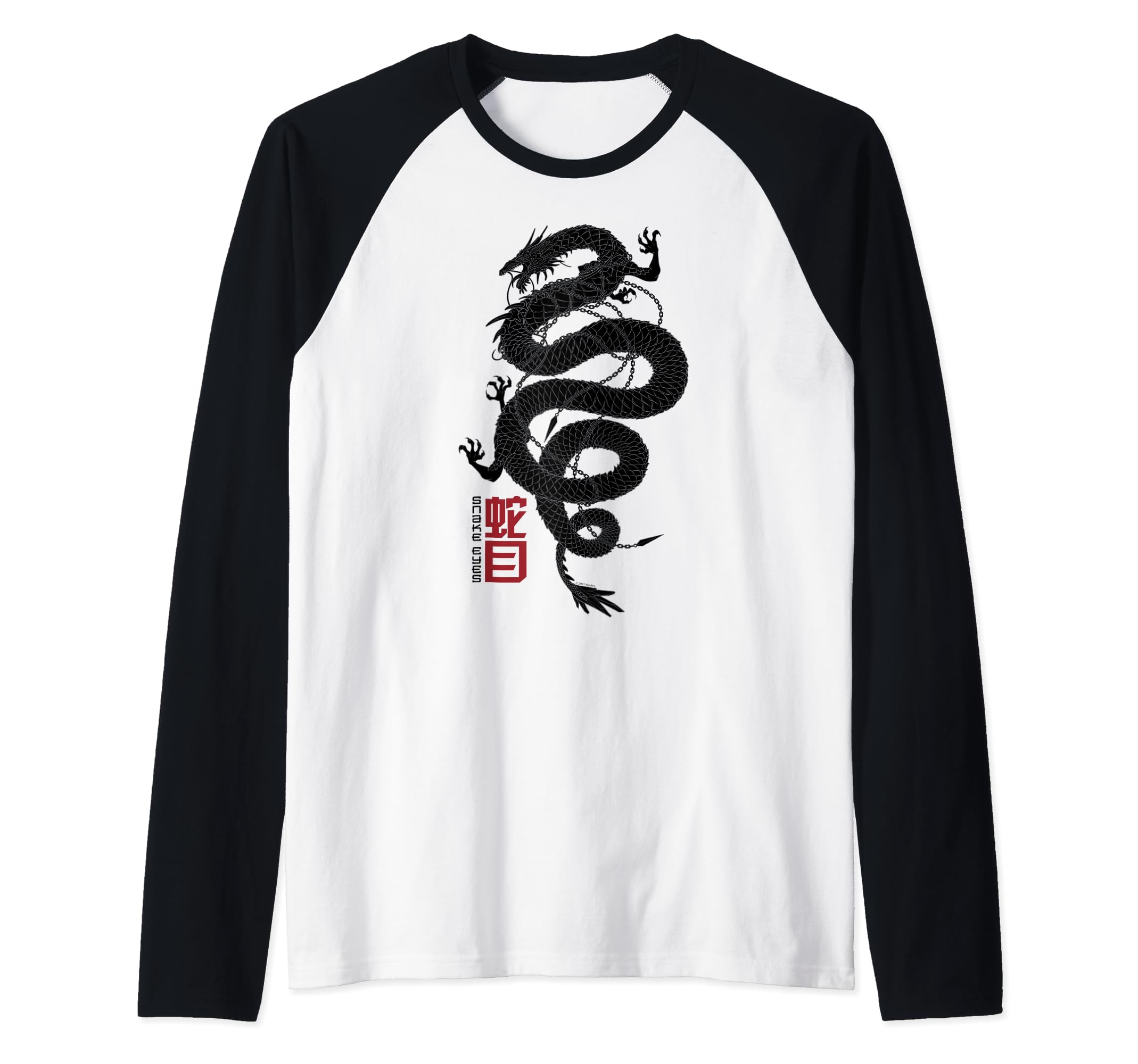 Snake Eyes Coiled Dragon Raglan Baseball Tee