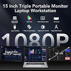FOPO 15" Laptop Monitor Extender, 1080P Full HD