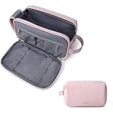 BAGSMART Toiletry Bag for Men, Travel Toiletry Organizer Dopp Kit Water-resistant Shaving Bag for Toiletries Accessories, Door Room Essentials,Pink-medium