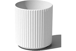 Veradek Demi Series Round Planter for Porch, Patio, Backyard | Durable Plastic-Stone Composite Material | Modern Décor for Ta