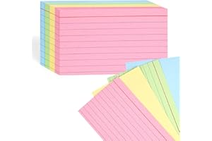 HIBOX 140PCS Index Cards, Colorful Ruled Notecards Flash Cards Study Cards Lined Flashcards for Learning Note Taking To Do List