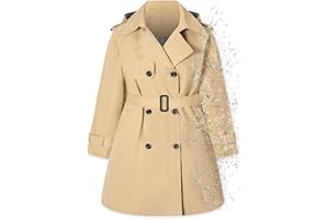 Betusline Girls & Women's Rain Jackets Waterproof Hooded Trench Coat,3 Years - Women 2XL
