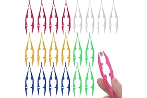 Plastic Tweezers - Pack of 20, 4 Inch/10cm Plastic Beads Tweezers First Aid Tweezers Bulk Perler Bead Tweezer for Perler Fuse
