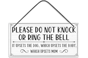 Putuo Decor Do Not Ring Doorbell Sign Baby Sleeping for Front Door PVC Shhh Baby Is Sleeping Do Not Knock or Ring Doorbell Door Knob Hanger Sign for Home Baby Room Nursery Kindergarten Decor