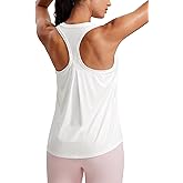 CRZ YOGA Womens Racerback Yoga Tank Tops High Crewneck Soft Casual Workout Sleeveless Flowy Shirts