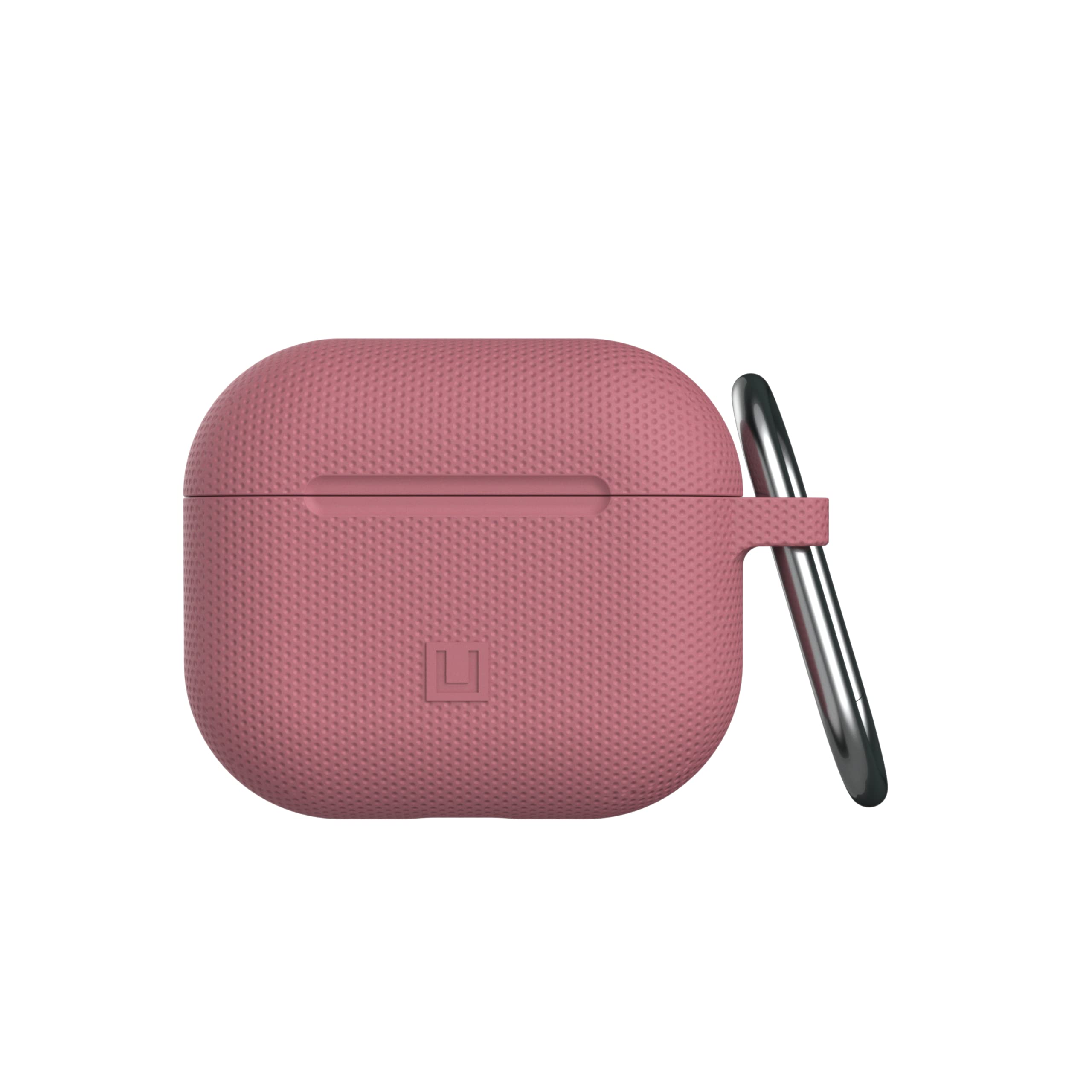 U by UAG [U] Dot Silicone Case for Apple AirPods 2021 Case - [Soft-Touch Silicone, Carabiner Hook, Lightning Connector Cover, Status LED Visible, Wireless Charging Compatible] - Dusty Rose